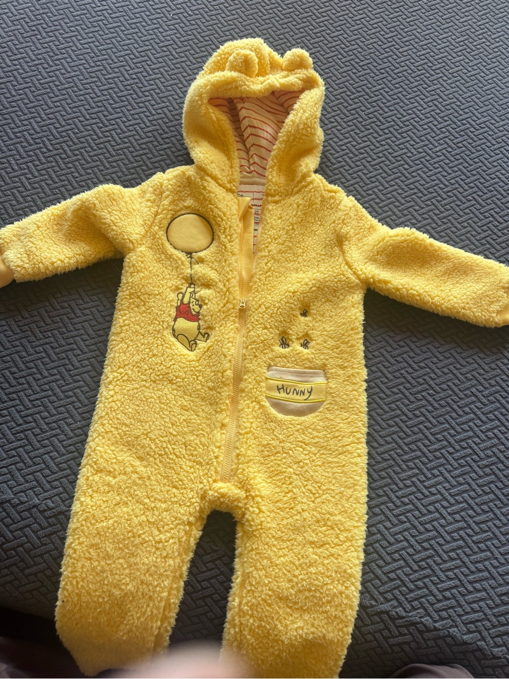 Little Sleepies Yellow Plush Winnie the Pooh Hooded One-Piece